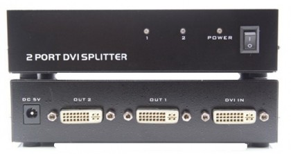מפצל DVI מוגבר ל-2 מסכים בו זמנית, תומך 1080P@60Hz