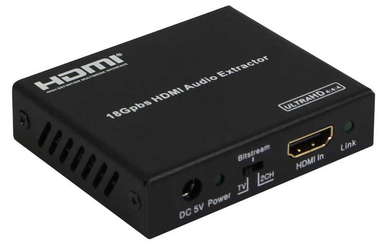 ממיר כניסת HDMI ליציאות HDMI + אודיו אופטי S/PDIF + אודיו אנלוגי, רוחב פס 18Gbps, תומך HDMI2.0 4K@60HZ 4:4:4 HDCP2.2