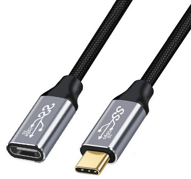 כבל מאריך 10Gbps 100W USB3.2 GEN2, תקע USB C זכר - C נקבה, תומך אודיו/וידאו 4k@60hz באורך 5 מטר TopX