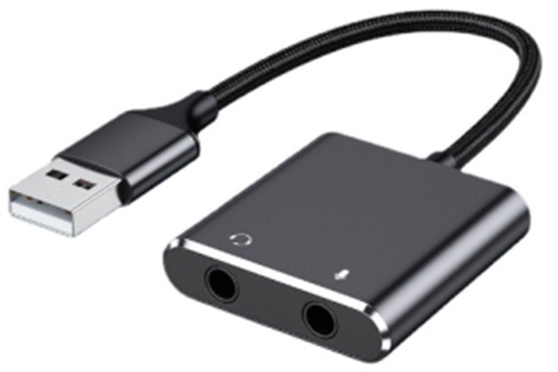 כבל מתאם אודיו USB לאזניות + מיקרופון, תואם אוזניות TRS + TRRS