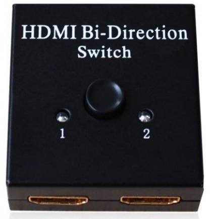 קופסת מיתוג HDMI V1.4 ידנית דו-כיוונית 2 ל-1, תומכת 3D