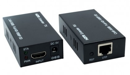 מרחיק HDMI על גבי כבל רשת יחיד CAT6 עד 50 מטר, תומך 1080P, 3D, POE