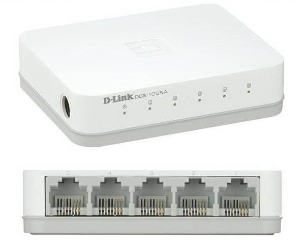 מתג רשת D-Link DGS-1005A עם 5 פורטים ג'יגה 10/100/1000