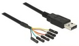 כבל סריאלי  USB - TTL 3.3V עם 6 פינים נפרדים, באורך 1.8 מטר