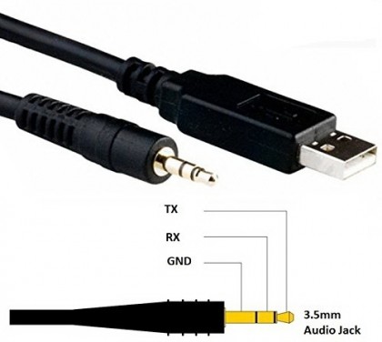 כבל סריאלי  USB - TTL 3.3V עם קונקטור PL 3.5 מ"מ, 1.8 מטר