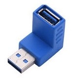 מתאם USB3.0 זוויתי זכר - נקבה ב-90 מעלות