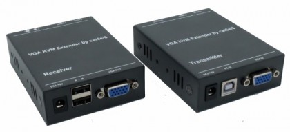 מרחיק KVM VGA + USB על גבי כבל רשת יחיד CAT6 עד 200 מטר, ללא כיווץ