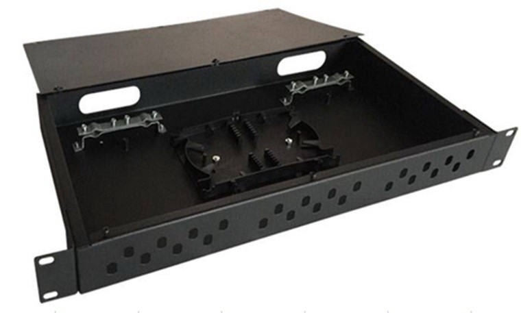 פנל אופטי 1U ל-24 חיבורי הברגה ST/FC סימפלקס, כולל מגש היתוך