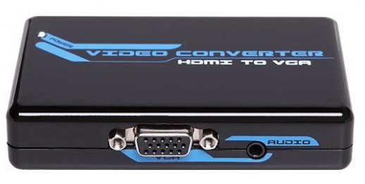 ממיר HDMI ל-VGA + אודיו סטריאו, עם ספק כוח