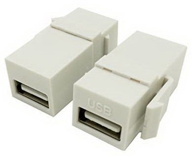 מתאם USB 2.0 נקבה-נקבה לשקע קיסטון