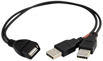 כבל Y מפצל USB2.0 מ-A נקבה ל-2xA זכרים