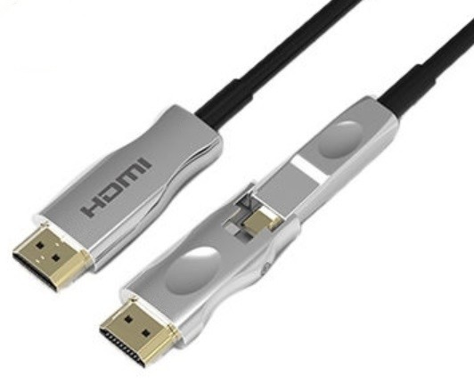 כבל AOC HDMI 2.1 מבוסס סיב אופטי עם ראש נתיק להשחלה בצד אחד באורך 7.5 מטר תומך 4K@144Hz 8K@60Hz 48GBPS