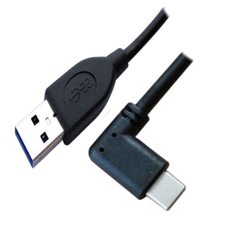 כבל USB תקע C זכר זוויתי - A 3.0 זכר 2 מטר