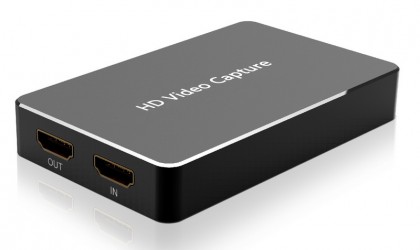 מתאם לכידת HDMI ל-USB3.0, להעברת תכני HD למחשב, עם HDMI LOOP OUT (לא לממירי כבלים)