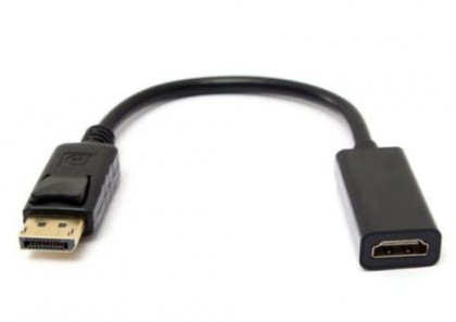 כבל מתאם קצר DISPLAYPORT זכר - HDMI נקבה, תומך אודיו ו-1080P@60HZ, אקונומי