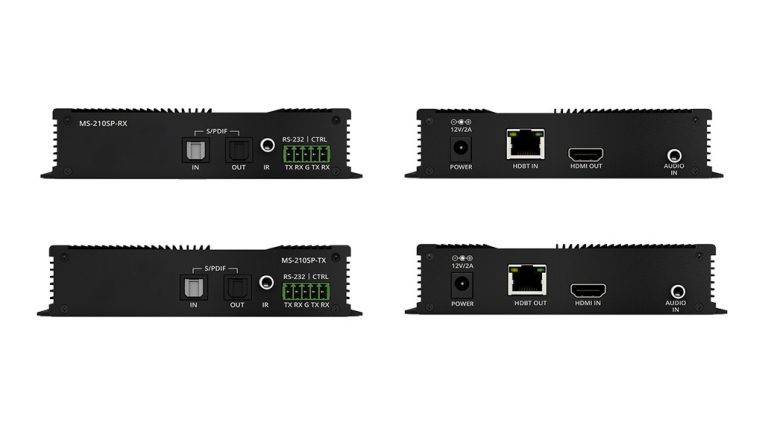 מרחיק HDMI בטכנולוגיית HDBaseT על גבי כבל רשת תומך 4K@60HZ עד 40 מטר, כולל העברת אודיו ARC, POC, RS232 ו-IR דו כיווני, מבית MSOLUTIONS