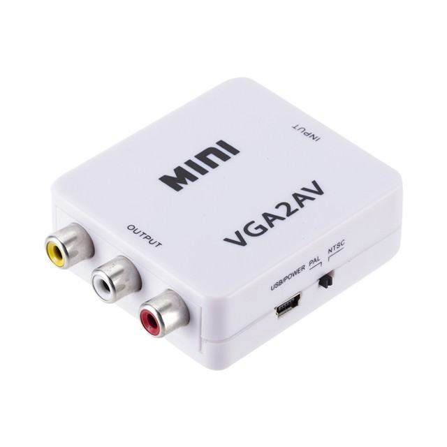 ממיר VGA ל-3xRCA AV, עם ספק כוח