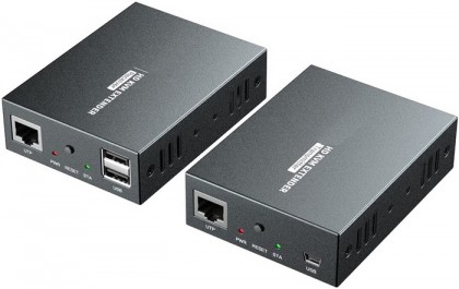 מרחיק KVM / מרחיק HDMI + USB על גבי כבל רשת CAT6 עד 150 מטר + יציאה מקומית