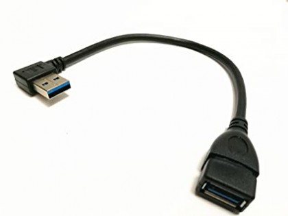 כבל USB3.0 מאריך זכר זווית ימין - נקבה 0.2 מטר