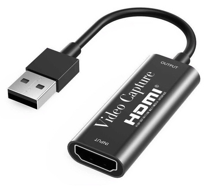דונגל מתאם לכידת HDMI ל-USB2.0, להעברת תכני HD למחשב (לא לממירי כבלים), עם כבל קצר
