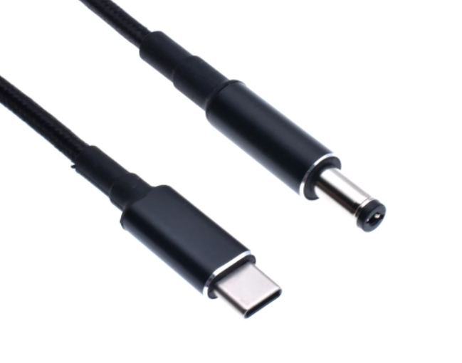 כבל מתח USB TYPE C זכר ל-DC 5.5/2.1 זכר, אורך 1.8 מטר