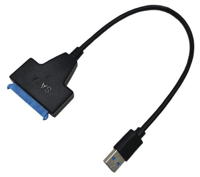 כבל USB3.0 זכר - SATA 22P באורך 0.3 מטר, עם שקע DC