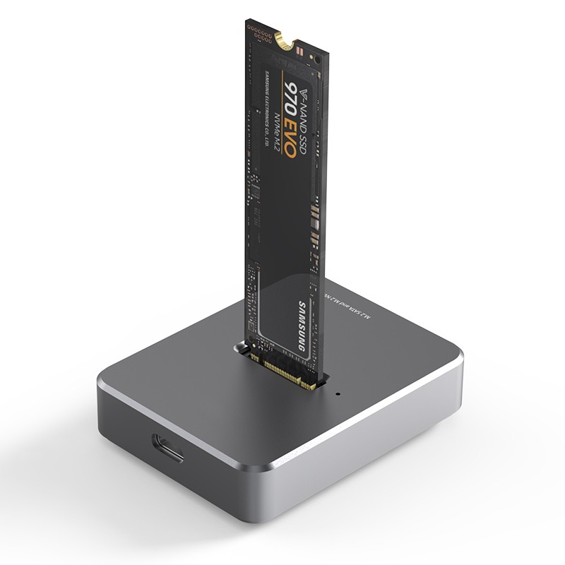 תחנת עגינה 10Gbps לכונן SATA + NVME SSD M.2 בחיבור USB-C