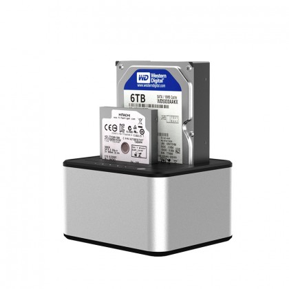 תחנת עגינה 5Gbps ל-2 כוננים 2.5"/3.5" SATA