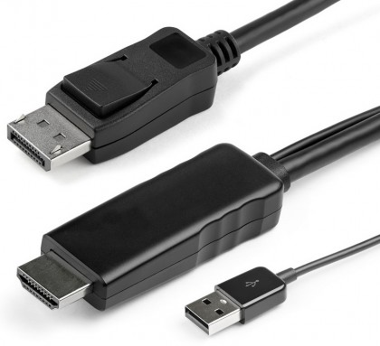 כבל ממיר HDMI זכר ל-DISPLAYPORT זכר (מחשב HDMI למסך DP) באורך 1.8 מטר, תומך 4K@60HZ