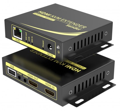 מרחיק KVM HDMI+USB+IR על CAT6 עד 60מ ב-4K@60HZ עד 100מ ב-1080P@60HZ, תומך POC
