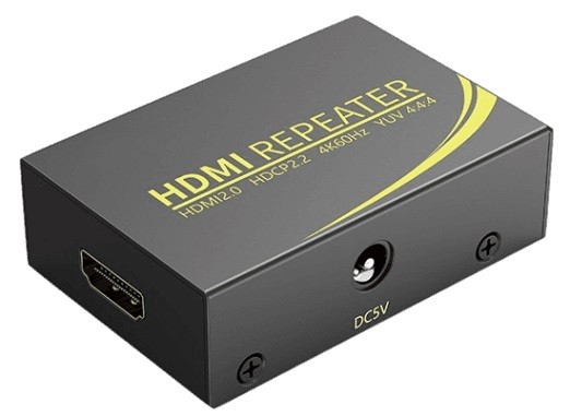 מגבר HDMI 2.0 אקטיבי עד 50 מטר תומך 4K@60HZ 4:4:4 + HDCP2.2 עם שקע DC (מתאם HDMI נקבה-נקבה)