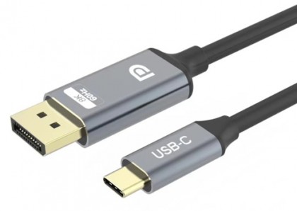 כבל USB C זכר ל-DISPLAYPORT זכר דו-כיווני באורך 1.8 מטר, תומך 4K@144HZ 8K@60Hz