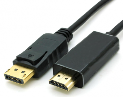 כבל DISPLAYPORT - HDMI באורך 0.5 מטר, תומך אודיו ו-4K@30HZ