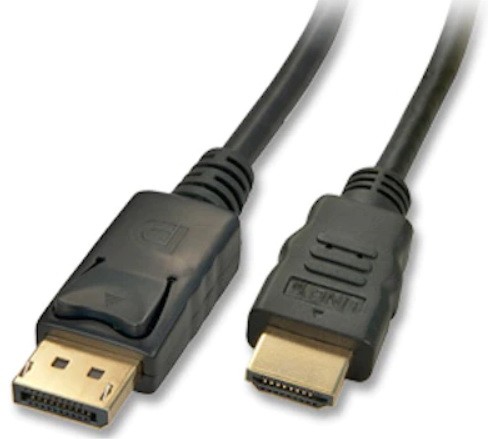 כבל DISPLAYPORT - HDMI באורך 3 מטר, עם קונקטור HDMI קצר ודק, תומך אודיו ו-4K@30HZ