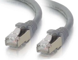 כבל רשת SFTP CAT6a איכותי 100% נחושת מסוכך באורך 0.15 מטר תוצרת TopX בצבע אפור