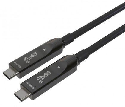 כבל AOC 10Gbps 60W USB3.2 GEN2, תקע USB C זכר - C זכר, תומך אודיו/וידאו 8k@60hz באורך 5 מטר TopX