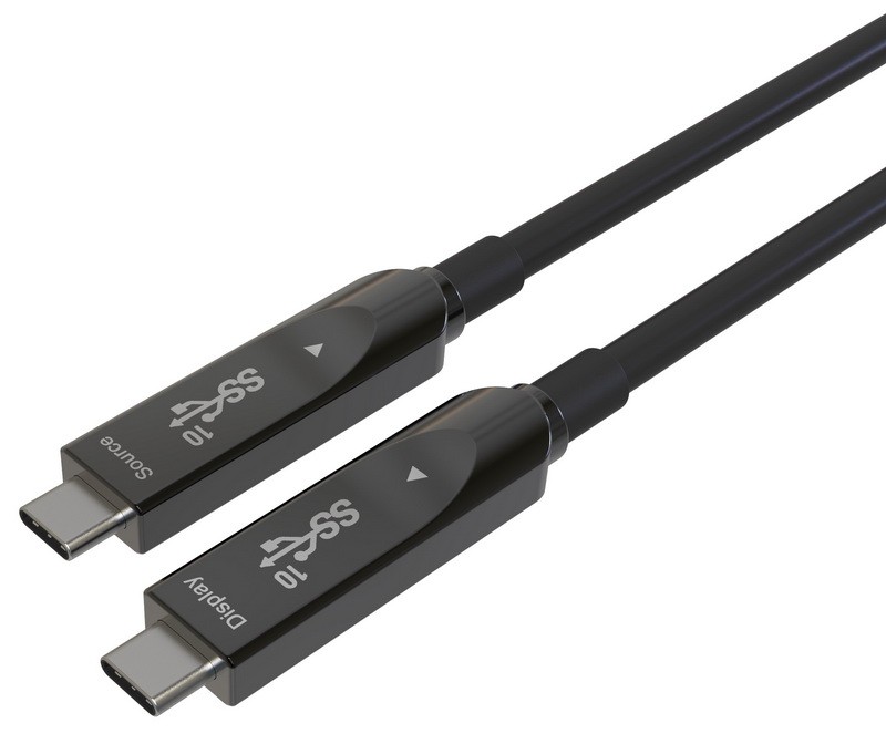 כבל AOC 10Gbps 60W USB3.2 GEN2, תקע USB C זכר - C זכר, תומך אודיו/וידאו 8k@60hz באורך 10 מטר TopX