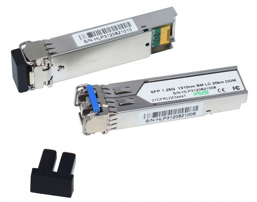 טרנסיבר SFP (מיניג'ביק) ל-1000Base-LX 1.25G SM 20KM, תואם CISCO / MSA