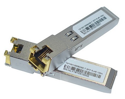 טרנסיבר SFP (מיניג'ביק) תעשייתי ל-1000BASE-T RJ45, תואם MSA/CISCO
