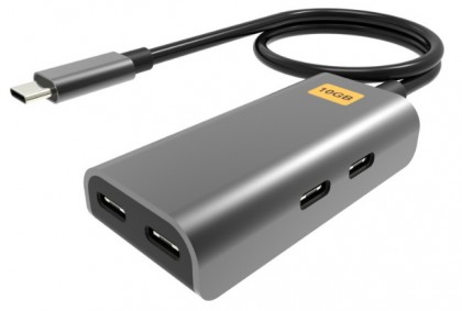 רכזת USB3.2 GEN2 10Gbps עם חיבור USB C ל-4 חיבורי USB C