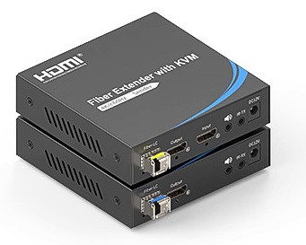 מרחיק KVM HDMI 4K@60HZ, 2xUSB, RS232, IR על סיב אופטי עד 20 ק"מ