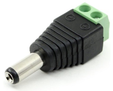 תקע זכר DC 5.5/2.1 עם חיבורי הברגה לגידי נחושת
