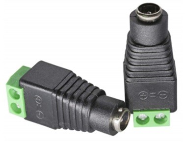 שקע נקבה DC 5.5/2.1 עם חיבורי הברגה לגידי נחושת