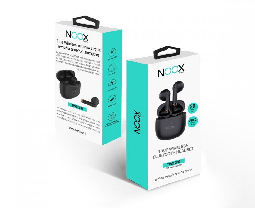 אוזנית בלוטות True Wireless NOOX TWS200