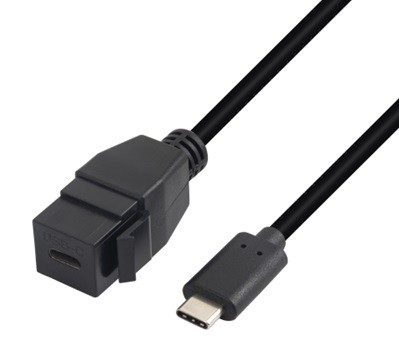 כבל USB 3.2 TYPE C קיסטון נקבה לזכר באורך 20 ס"מ