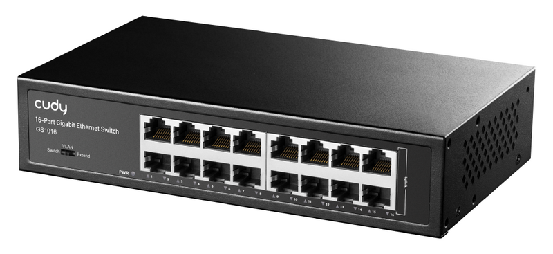 מתג 16 פורטים GIGA מתכתי 19'' 1U דגם CUDY GS1016