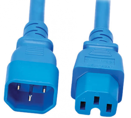 כבל מתח C14-C15 עם שגם תיקני 3x0.75 באורך 1.8 מטר כחול