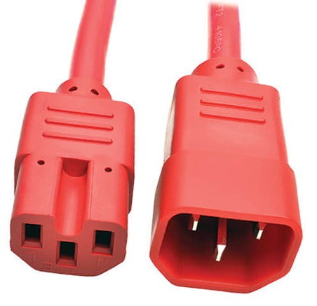 כבל מתח C14-C15 עם שגם תיקני 3x0.75 באורך 1.8 מטר אדום