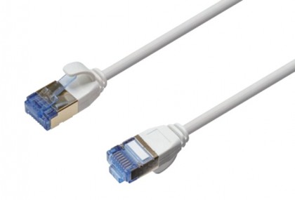 כבל רשת STP CAT7 SLIM עובי 4 מ"מ 100% נחושת מסוכך באורך 0.15 מטר תוצרת TopX בצבע אפור