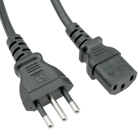 כבל חשמל למחשב "כבל קומקום" איטלקי 1.8 מטר